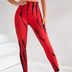 Women High Waist Tie Dye Seamless Yoga Pants Butt Lifting Breathable Gym Leggings Workout Fitness Bottom Trousers