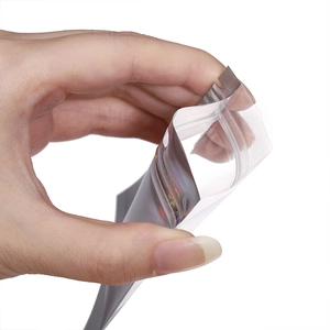 Holographic laser packaging bag with resealable zip lock for digital accessories