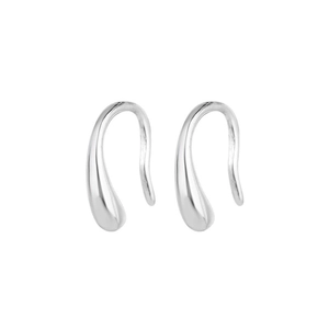 Elegant pair of S925 sterling silver waterdrop earrings with a polished mirror finish