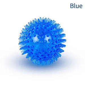 Blue squeaky TPR pet spike ball toy for dogs, floating and bouncy durable cleaning tool