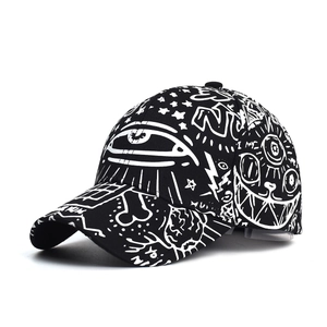 Graffiti Print Baseball Cap Cotton Breathable Sun Protection Outdoor Streetwear Fashion Adjustable Hat