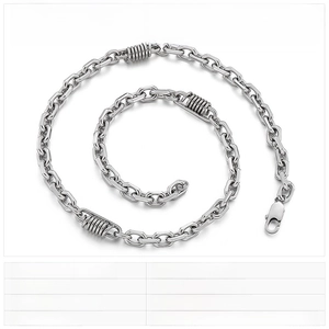Detailed size specifications for 550mm stainless steel punk biker chain necklace