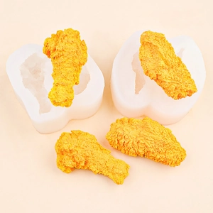 Moldes de silicona de pollo frito realistas para jabón DIY y yeso de aromaterapia