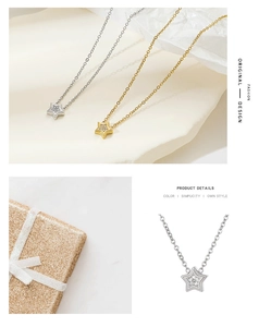 Detailed view of star pendants with pave-set crystals and matching gift boxes