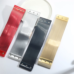 Detailed view of bohemian metallic elastic belts in red, silver, black, and gold colors