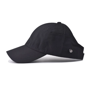 Casquette de baseball noire classique avec boucle en métal pour sports de plein air