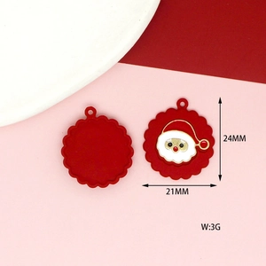 Detail of Christmas Santa Claus enamel pendant with 24x21mm size and 3g weight specifications