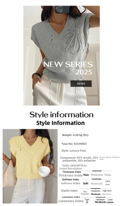 Detail of V-neck knit vest featuring delicate 3D floral embroidery and ribbed hem