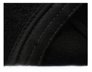 Close-up of the widened sweatband and meticulous double-stitch sewing inside the winter cap