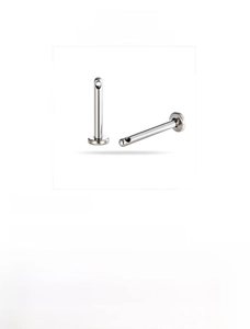 Detailed view of F136 titanium internally threaded 0.9mm labret post piercing part