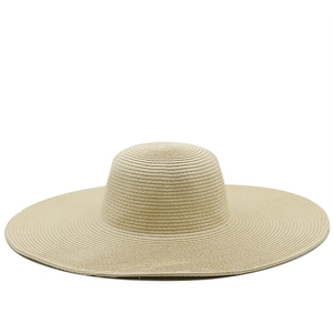 Macro detail of natural straw weave texture on wide-brimmed sun hat for UV protection