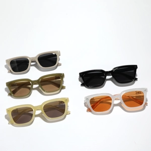 Vintage cat eye sunglasses with square frames and metal rivets in five assorted colors
