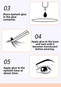 Guide d'application de colle et pose de faux cils à 2mm de la racine des cils