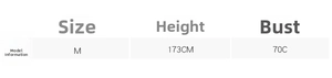 Detailed size chart for printed V-neck maxi dress with model height and bust measurements