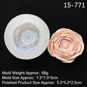 3D flower silicone mold for handmade soap and gypsum candle with floral petal textures