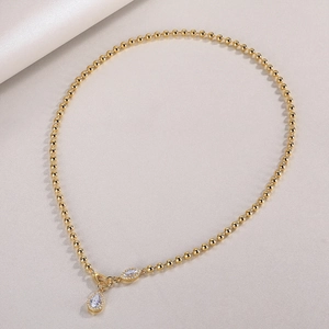 Elegant gold S925 silver necklace with marquise and teardrop moissanite pendants