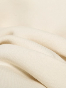 Détail du tissu en coton tricoté beige haute densité pour ensemble de survêtement