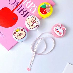 Cute plush cartoon mini retractable 1.5m measuring tape for sewing and body measurements