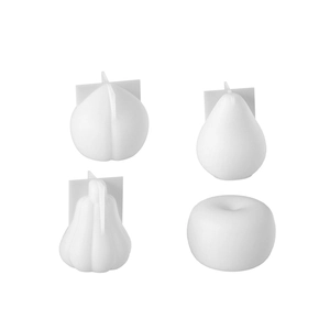 Lot de moules 3D en silicone pour bougies et savons en forme de fruits comme la pêche