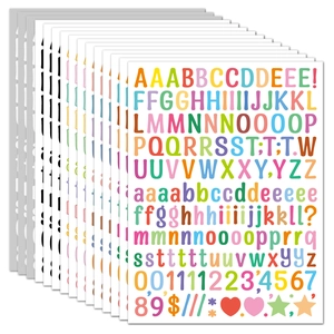 Detailed view of colorful 0.5-inch waterproof alphabet stickers for journals and crafts