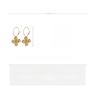 Tabella delle taglie per orecchini a fiore dorati di 7,7cm x 3,7cm con un peso di 18,6g