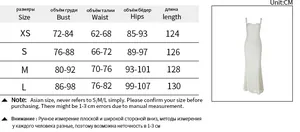 Detailed size guide table for the lace slip dress showing bust, waist, and hips measurements