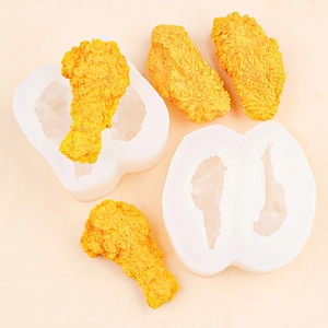 Molde de silicona realista de alitas y muslos de pollo, ideal para velas artesanales