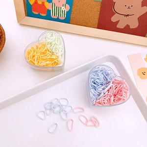 250pcs high elasticity macaron hair ties in heart-shaped boxes for kids' hair styling