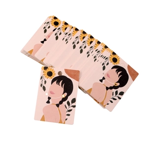 Set of pink jewelry cards with sunflower floral designs for earring and necklace display