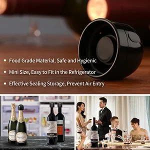 Mini champagne stopper with vacuum seal and rotating lock for sparkling wine preservation