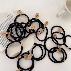 Élastiques À Cheveux Sans Couture Supports De Queue De Cheval Haute Élasticité Cordes À Cheveux Noires Bandeaux Simples Pour Femmes Filles
