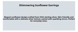 Detailed specifications of S925 sterling silver sunflower ear clips with cubic zirconia