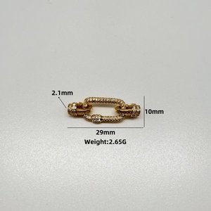 Specifiche dettagliate della chiusura rettangolare dorata da 29mm con micro cristalli