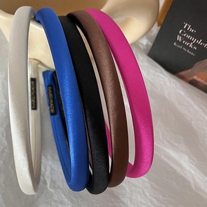 Five-color handmade satin sponge headband set in minimalist candy tones for women