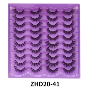 20 Paar künstliche Wimpern fluffig dichte kurze gemischte Stile Make-up Set mit Palette