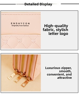 Close-up of pink quilted faux leather with triple zippers and golden metal hardware
