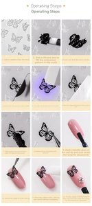 Step-by-step tutorial for 3D butterfly nail art using silicone molds and UV gel