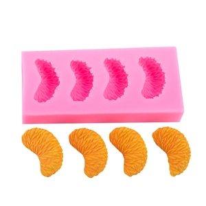 3D orange slice silicone mold for fondant and chocolate cake decoration with realistic textures