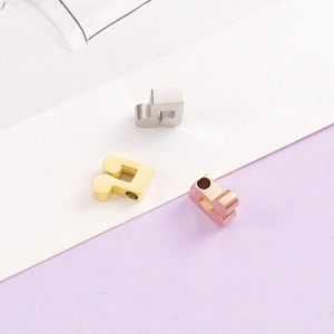Mirror polished musical note beads in silver, gold and rose gold for DIY jewelry making