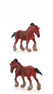 Miniature brown horse animal figure with size 5.8x1.4x4.2cm and weight 8g specs