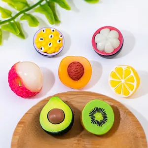 Realistic fruit resin miniatures including passion fruit, mangosteen and avocado ornaments