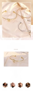 Detailed view of polished knot bracelets in gold, silver, and rose gold on silk fabric