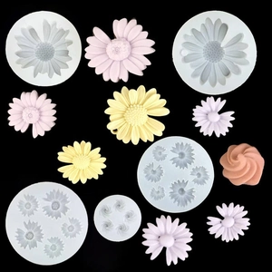 Daisy Flower Silicone Mold For DIY Baking Fondant Cake Decoration Chocolate Resin Craft Pudding Soap Making Flexible Translucent