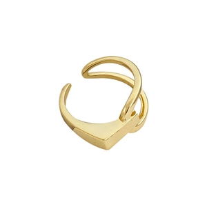 Minimalist gold S925 silver open ring featuring multi-layer geometric lines