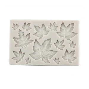 Maple leaf shaped silicone mold with 12 cavities for DIY chocolate fondant and soap