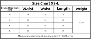 Size chart for black lace bodysuit and mini skirt set showing XS-L measurements in cm