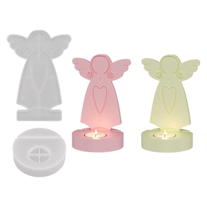 DIY silicone molds for Christmas angel candle holders and decorative plaster ornaments