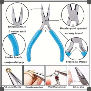 Detail van blauwe juwelentang met ergonomische handgreep en functionele scènes