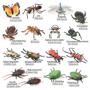 15-piece realistic insect model set including butterfly and dragonfly for garden decor