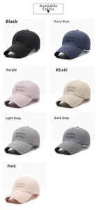 Detail view of quick-dry baseball caps in multiple colors with breathable laser-cut holes